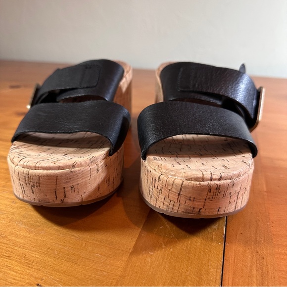 Kork-Ease Black Leather Taige Cork Platform Heeled Sandals - Women’s Size 8 - Picture 5 of 9